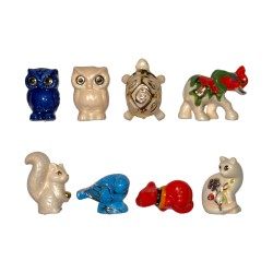 Série complète de 8 fèves Animaux émaux 2012