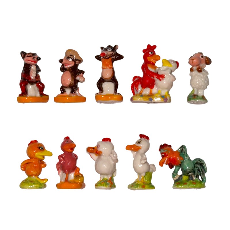 Série complète de 10 fèves Les p'tites poules 2013