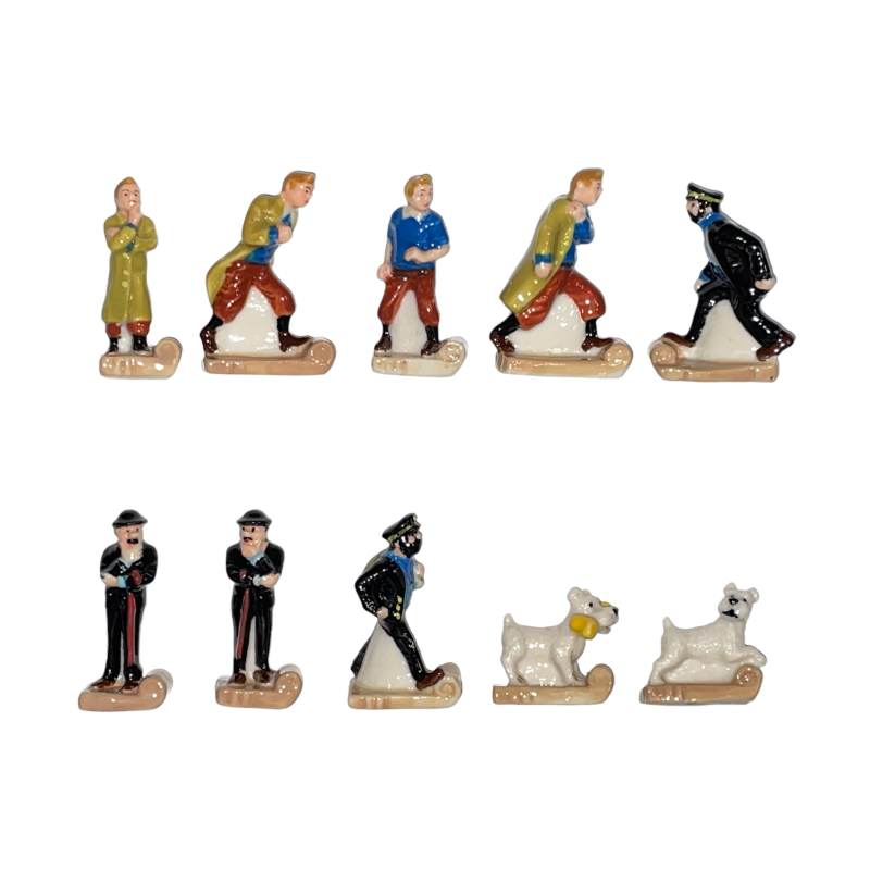 Série complète de 10 fèves Les aventures de Tintin 2014