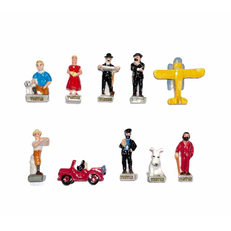 Série complète de 10 fèves Tintin 2014