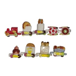 Série complète de 9 fèves Le train gourmand 2014