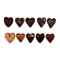 Série complète de 10 fèves Les coeurs en chocolat 2014