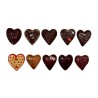 Série complète de 10 fèves Les coeurs en chocolat 2014
