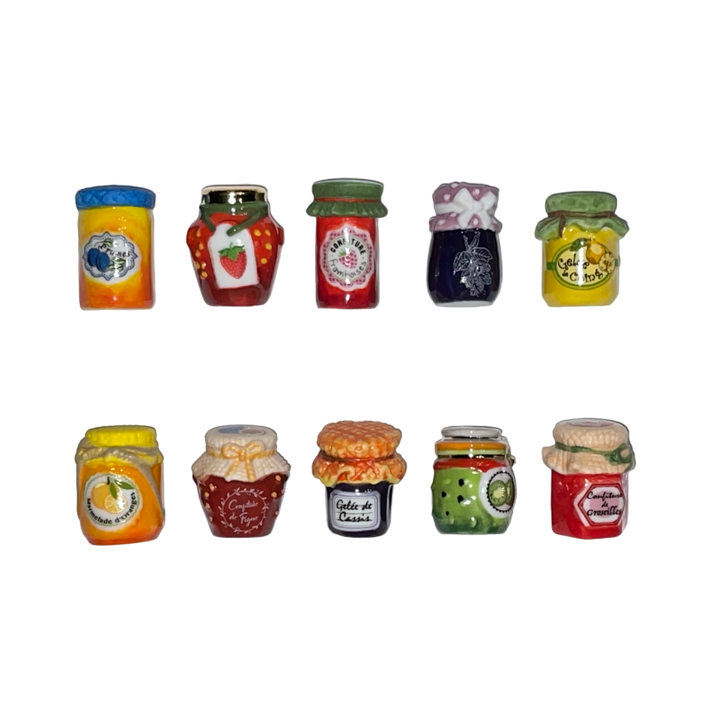 Série complète de 10 fèves Mes petits pots de confiture 2023
