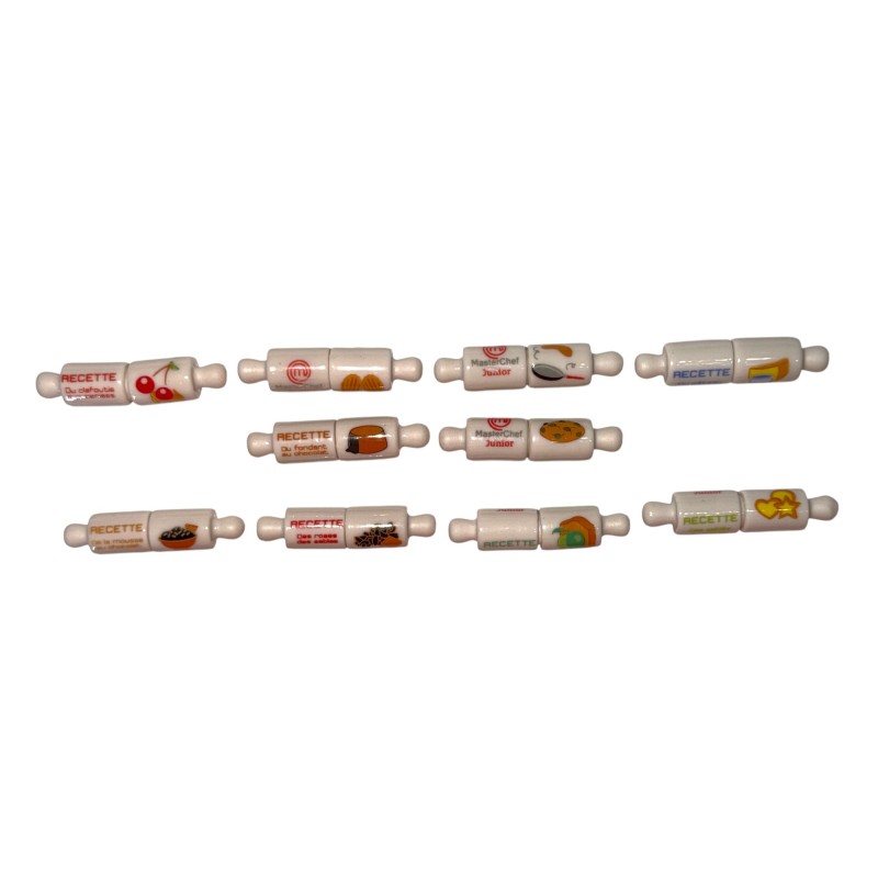 Série complète de 10 fèves Tubes recettes Masterchef 2015