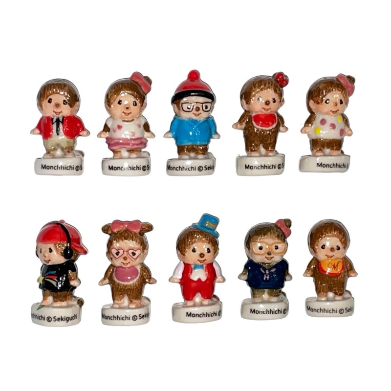 Série complète de 10 fèves Monchhichi Kiki 2015