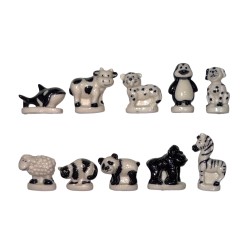 Série complète de 10 fèves Animaux noirs et blancs 2015
