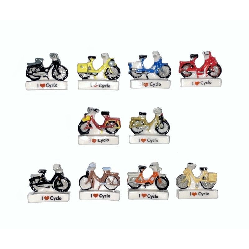 Série complète de 10 fèves I love cyclo 2018