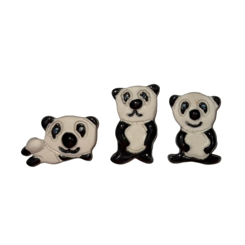 Série complète de 3 fèves Les pandas 2015