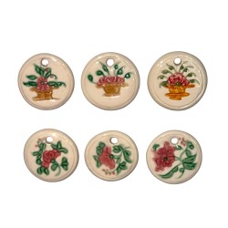 Série complète de 6 fèves Médaillons fleurs 2015