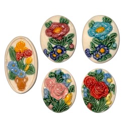 Série complète de 5 fèves St Thierry - Fleurs 2015