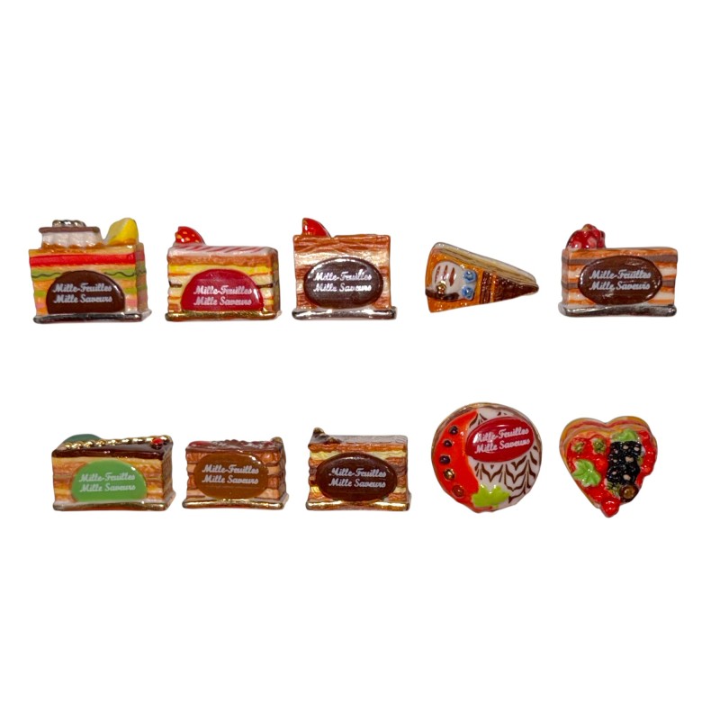 Série complète de 10 fèves Mille-feuilles 2015