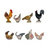 Série complète de 8 fèves Poulettes déco 2015