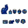 Série complète de 9 fèves Fédération Lorraine des artisans pâtissiers - Longwy Collection fleur bleue 2015