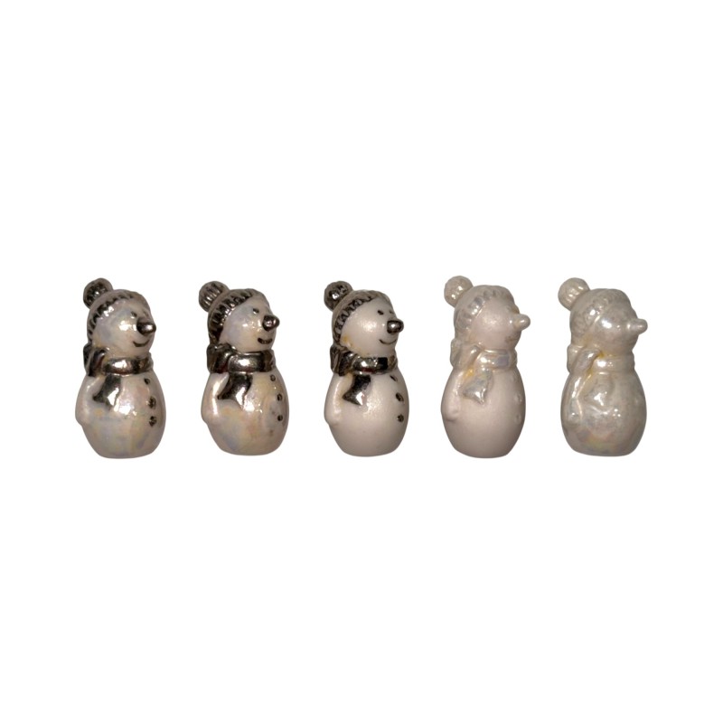 Série complète de 5 fèves Monoprix - Neige et givre 2015