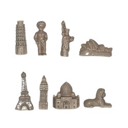 Série complète de 8 fèves Croustipâte - Monuments du monde 2016