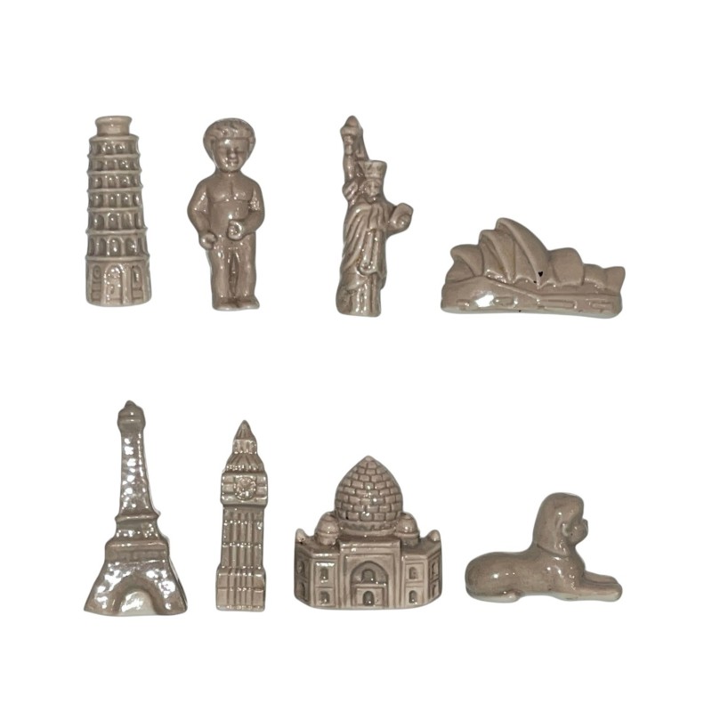 Série complète de 8 fèves Croustipâte - Monuments du monde 2016