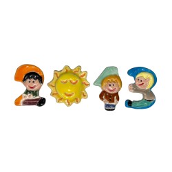Série complète de 4 fèves 1, 2, 3, soleil 2016