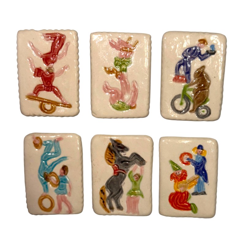 Série complète de 6 fèves Les timbres du cirque 2016