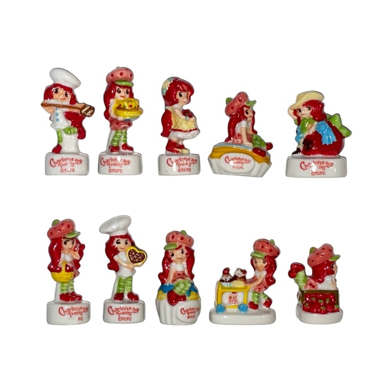 Série complète de 10 fèves Charlotte aux fraises se régale 2016