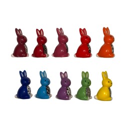 Série complète de 10 fèves Les lapins 2016