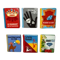 Série complète de 6 fèves Monoprix - Les livres 2016
