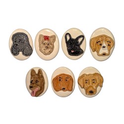 Série complète de 7 fèves Les médaillons chiens 2017