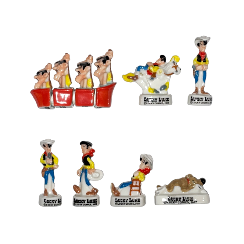 Série complète de 10 fèves Tranquille Lucky Luke 2017